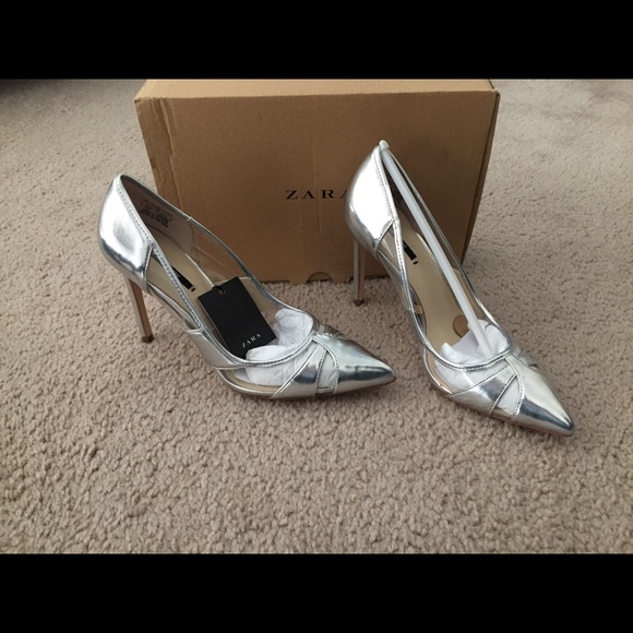 ZARA SILVER HEELS - Picture 3 of 7